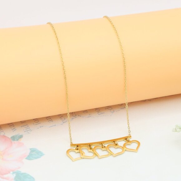 Yellow Gold Heart Charm Necklace with Adjustable Chain, XPNL0356 - Picture 7 of 11